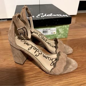 Sam Edelman Odila tan heeled dress sandal suede 5.5 beige